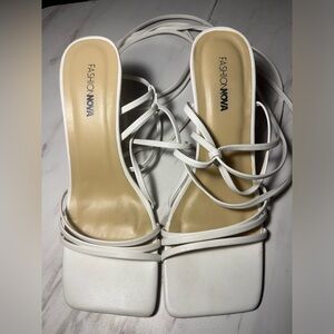 Fashion nova white heels